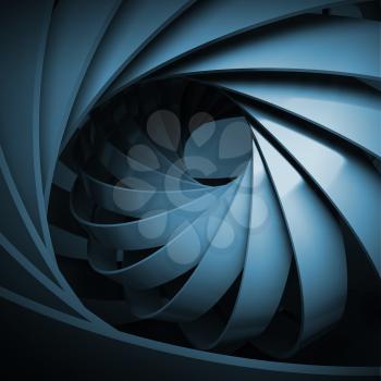Abstract digital background with dark blue 3d spiral structure