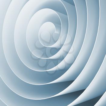 Blue toned 3d spiral, square abstract digital illustration, background pattern