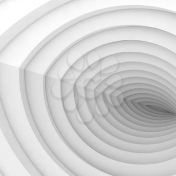 Abstract digital background, white tunnel pattern, 3d illustration
