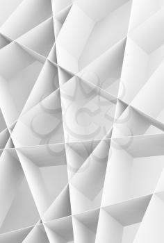White paper stripes structure pattern. Vertical abstract digital background, 3d render illustration
