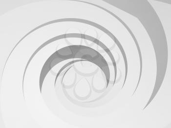White spiral hole background. Abstract digital illustration, 3d render