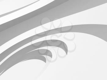 White round spiral interior background. Abstract digital illustration, 3d render