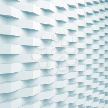 Square abstract digital background, relief pattern over wall. Blue toned 3d render illustration