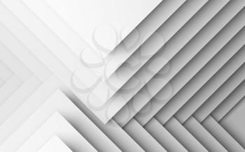 Abstract white digital background, geometric pattern of square paper layers. 3d illustration