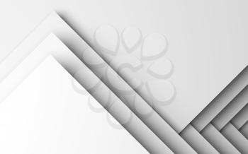 Abstract white digital background, geometric pattern of corners. 3d render