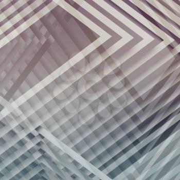 Abstract square background, geometric pattern with intersected stripes. 3d illustration