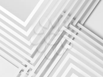 Abstract white digital graphic background, geometric pattern of intersected stripes. 3d render illustration