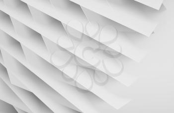 Abstract white digital graphic background with geometric pattern of paper sheets. Double exposure effect, 3d illustration 