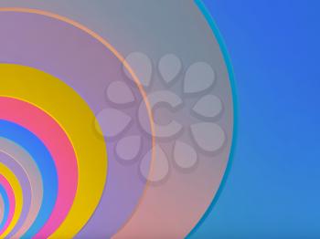 Abstract background, tunnel of colorful rings. 3d illustration