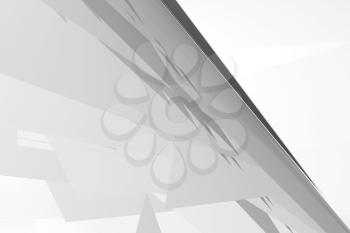 Abstract digital background, white gray polygonal pattern. Computer graphic template, 3d render illustration