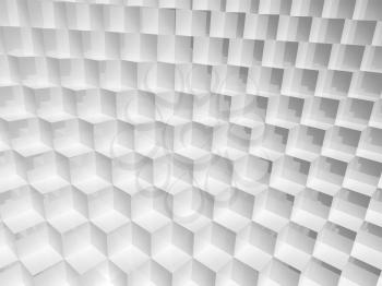 Abstract geometric pattern, digital background with white cubes structure, 3d illustration 
