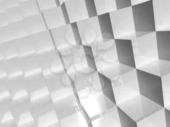 Abstract geometric pattern, digital background with white cubes structure, 3d render