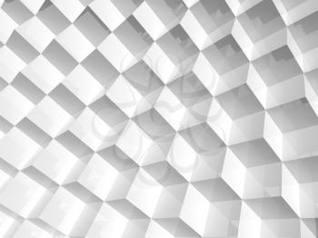 Abstract geometric pattern, digital background with white cubes structure, 3d render illustration 