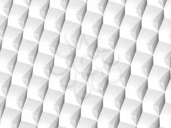 Abstract geometric pattern of white cubes, digital background, 3d illustration 