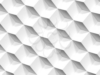 Abstract geometric pattern of white cubes, digital graphic background, 3d render illustration 