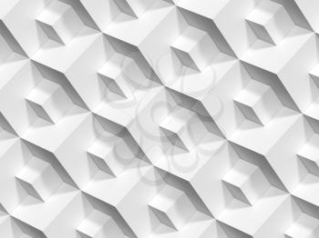 Abstract geometric pattern, white cubes background, 3d render illustration 