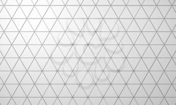 Abstract white background with triangles pattern on wall, 3d illustration
