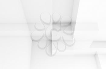 Abstract white digital background with intersected structures, double exposure effect. 3d render illustration