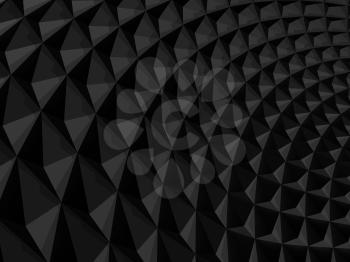 Abstract geometric background with black parametric triangular structure. Digital graphic pattern, 3d rendering illustration 