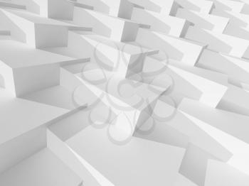 Abstract white geometric background, parametric structure. 3d rendering illustration 
