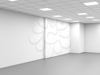 Abstract empty office, an open space interior background, 3d rendering illustration