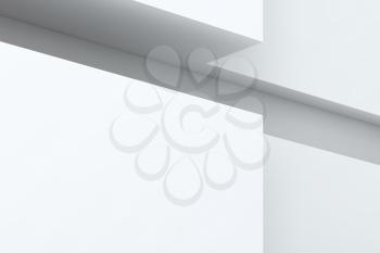 Abstract white architectural background, 3d rendering illustration