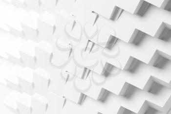 Digital graphic background with parametric cubes structure, Abstract white geometric pattern, 3d rendering illustration 