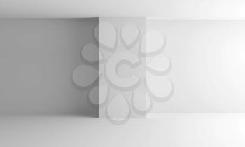 Abstract architecture background. White empty interior. 3d illustration