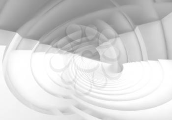 Abstract digital background, intersected white bent vortex structures, 3d illustration