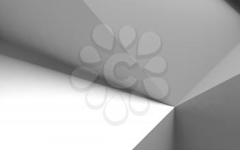 Abstract polygonal background. Structure of white corners. 3d render illustration