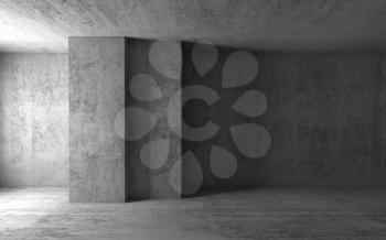 Abstract architectural background, empty concrete room. 3d illustration