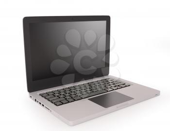 Modern laptop isolated over white background