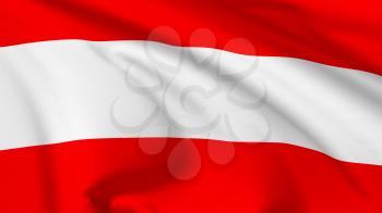 National flag of Republic of Austria flying in the wind, 3d illustration closeup view