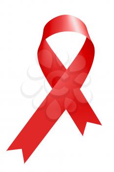 Red ribbon, World Cancer Day symbol in 4th february isolated on white, creative 3D illustration.
