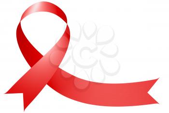 Red ribbon, World Cancer Day symbol in 4th february isolated on white background, creative 3D illustration.