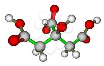 Citric acid (food additive E330) molecular structure