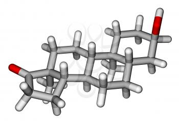 Androsterone, a male sex hormone. Molecular model