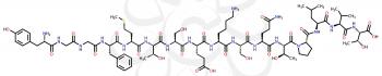 Structural formula of ?-endorphin drawn on a white background