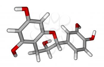 Optimized molecular structure of epicatechin, a natural antioxidant found in plants
