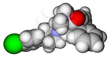 Loperamide, a diarrhea drug. 3D molecular structure