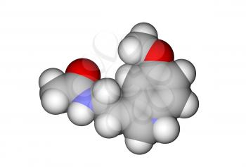 Calculated molecular structure of melatonin