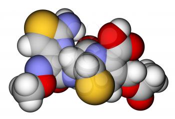 Cefotaxime, a cephalosporin antibiotic. Molecular structure