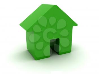 3D green house. Concept illustration.