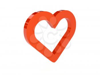 Heart icon over white background. Concept 3D illustration.
