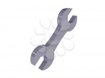 Wrench icon over white background. Concept 3D illustration.