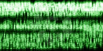 Horizontal green matrix information data abstraction background