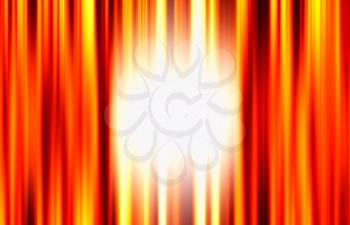 Vertical orange curtains with light glow illustration background