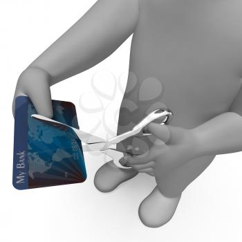 Credit Card Indicating Buyer Overspend And Bought 3d Rendering