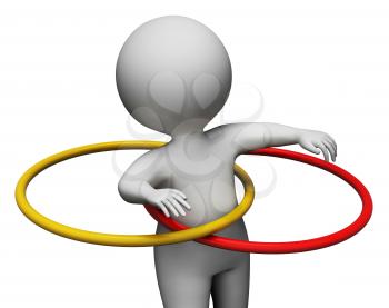 Hula Hoop Indicating Working Out And Training 3d Rendering