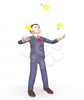 Businessman Idea Representing Light Bulbs And Think 3d Rendering